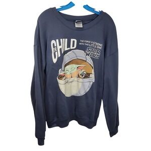 Star Wars The Child Mandalorian Graphic Sweatshirt Blue XL (15-17) Boys